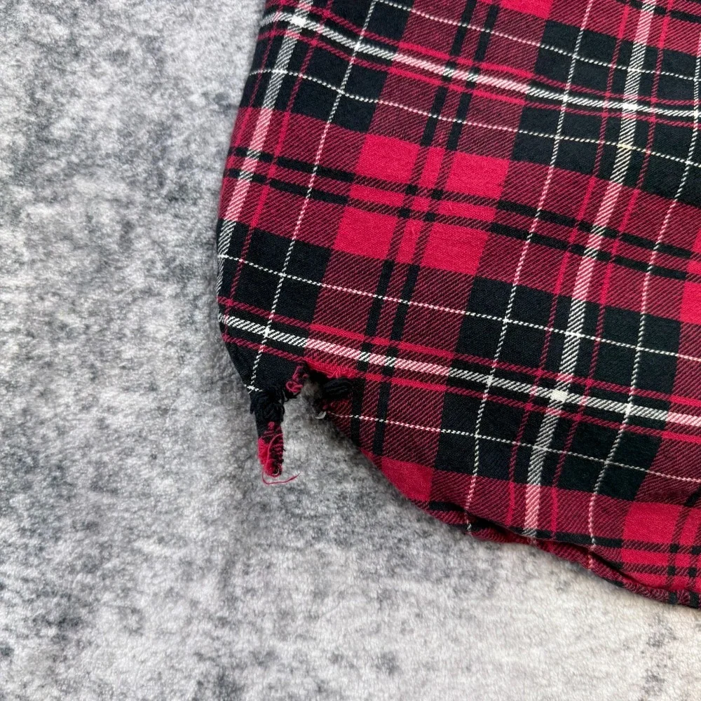 VTG Polo Ralph Lauren Shirt Mens Medium Red Tartan Plaid Heavy Cotton Flannel